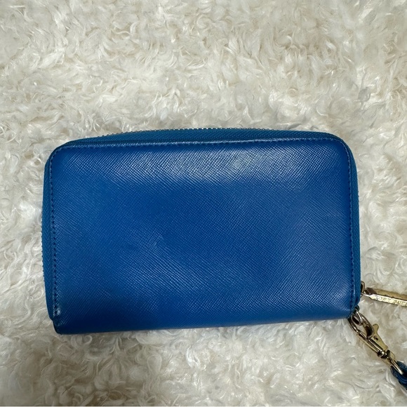 Tory Burch Blue Leather Satchel Purse Handbag & zip around wristlet READ DESCPT - Picture 14 of 16